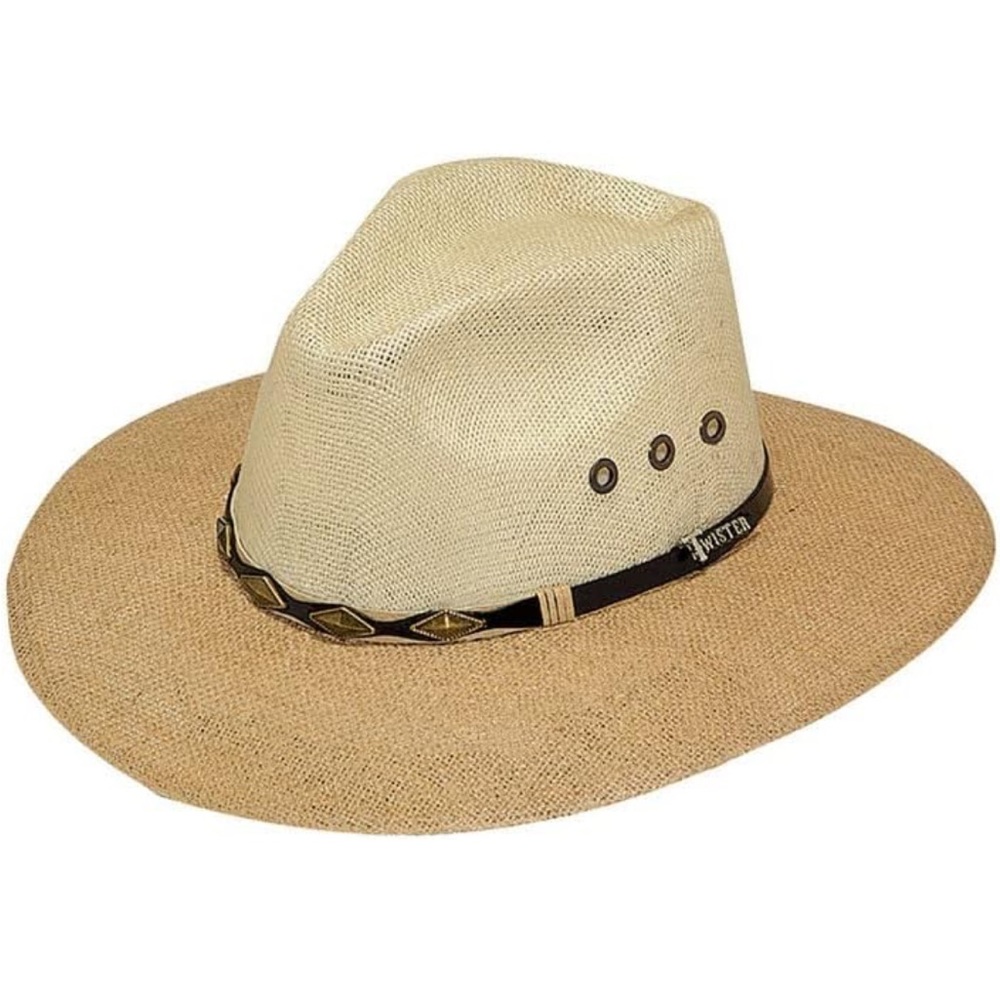 Twister Men's 8X Jute Straw Cowboy Hat Tan 6 7/8